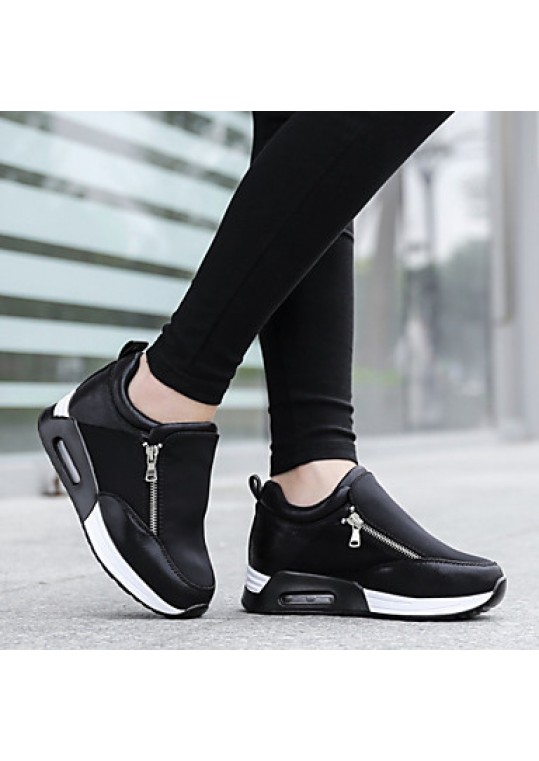 Women's Spring / Summer / Fall / Winter Platform / Creepers Leatherette Outdoor / Casual / Athletic Flat Heel Zipper / Chain Black / Red