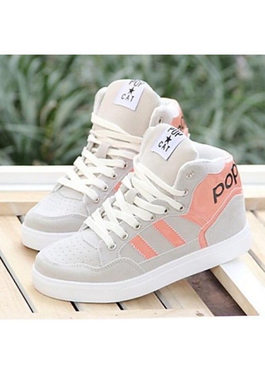 Women's Shoes Color Matching Fashion Leisure Dunk High Flat Heel Comfort Fashion Sneakers Outdoor / Athletic