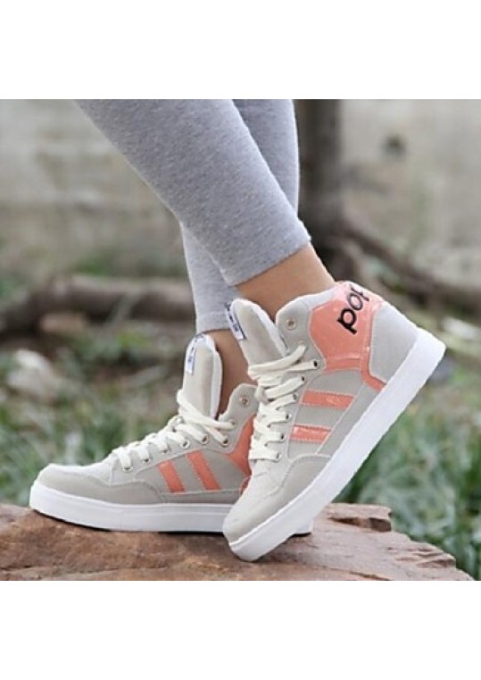 Women's Shoes Color Matching Fashion Leisure Dunk High Flat Heel Comfort Fashion Sneakers Outdoor / Athletic