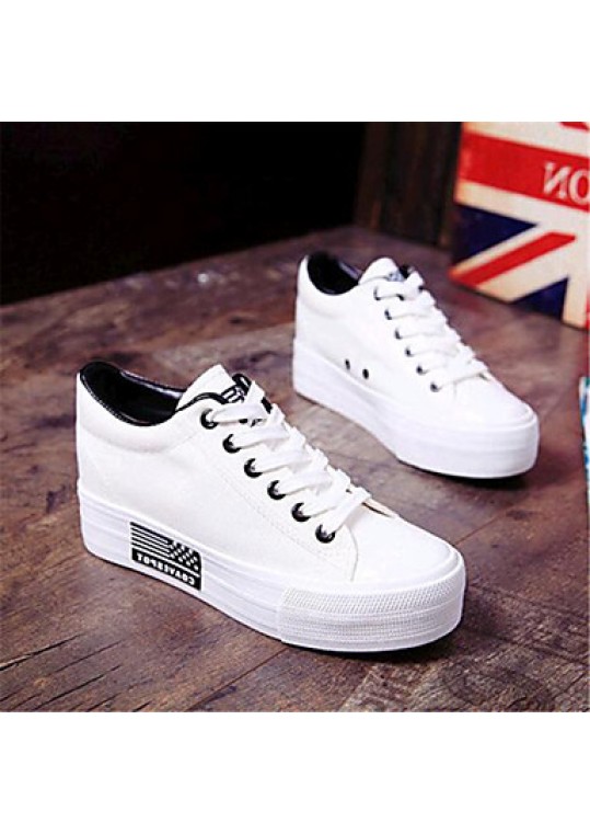 Women's Shoes Canvas Platform Comfort Fashion Sneakers Outdoor / Casual Black / Blue / Red / White