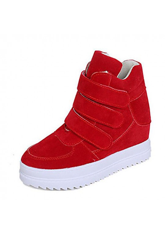 Women's Sneakers Spring / Fall Wedges Fleece Outdoor / Casual Wedge Heel Buckle Black / Blue / Red / Gray Others