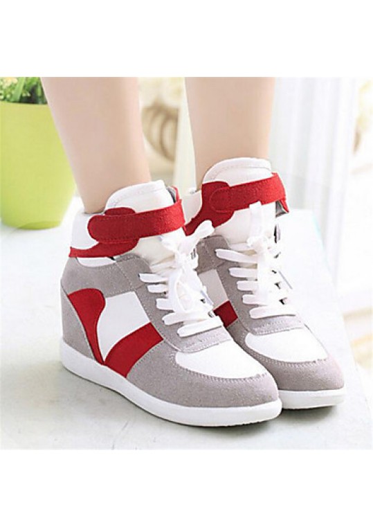 Women's Sneakers Spring / Fall Wedges Canvas Outdoor / Casual Wedge Heel Lace-up Black / Gray Others