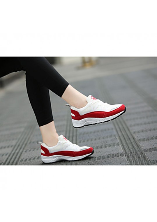 Women's Sneakers Spring / Fall Comfort Suede Athletic / Casual Platform Others / Lace-up Black / Red / Gray Sneaker