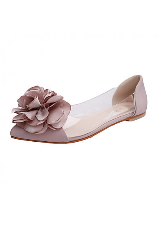 Women's Flats Spring / Fall Ballerina / Pointed Toe Leatherette Outdoor / Office & Career / Casual Flat Heel Applique