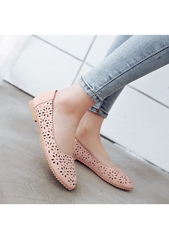 Women's Shoes Flat Heel Comfort / Round Toe Flats Dress / Casual Black / Blue / Pink / White