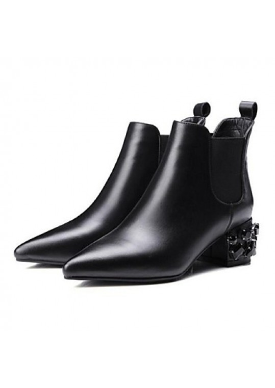 Women's Boots Spring / Fall / Winter Combat Boots Leather Outdoor Chunky Heel Others Black Others