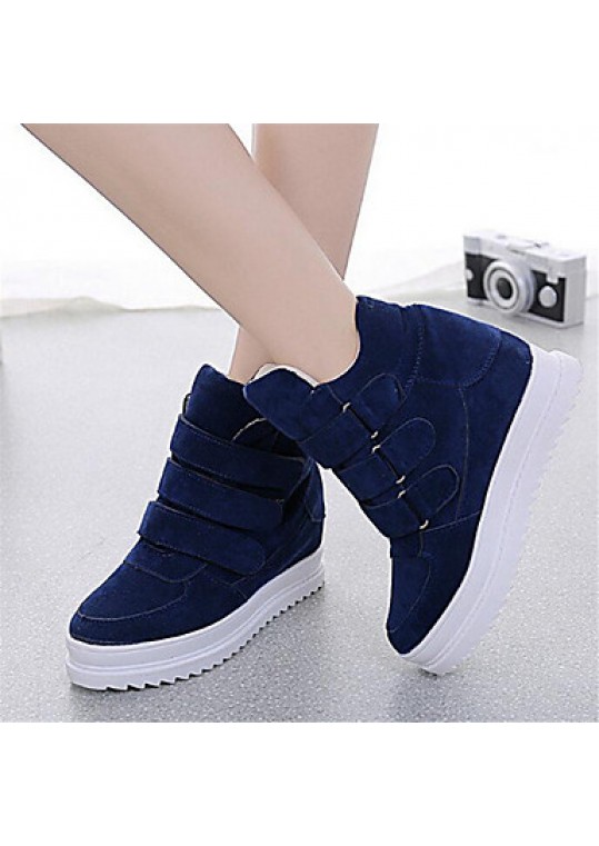 Women's Sneakers Spring / Fall Wedges Fleece Outdoor / Casual Wedge Heel Buckle Black / Blue / Red / Gray Others