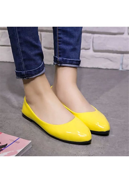 Women's Shoes Flat Heel Pointed Toe Flats Dress Black / Blue / Yellow / Pink / Purple / Red / White / Beige