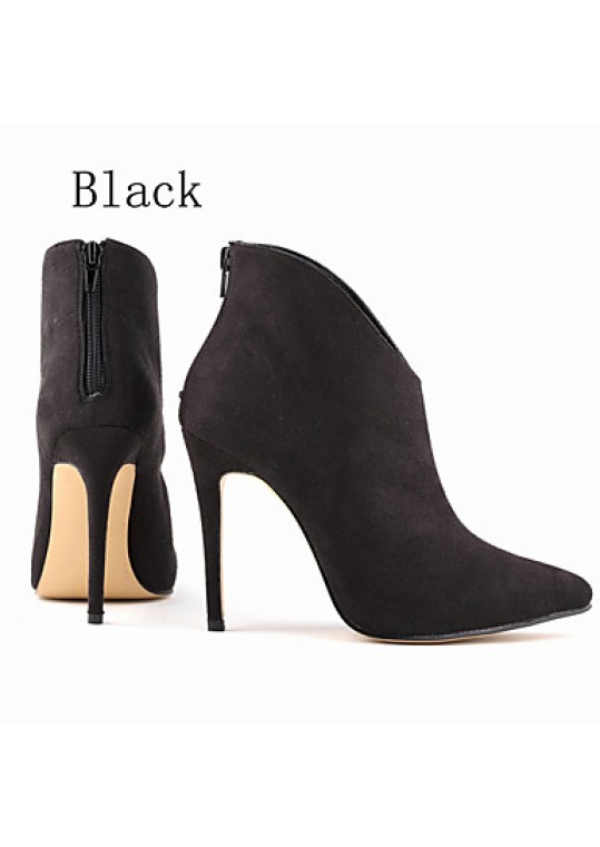 Women's Shoes Velvet Stiletto Heel Heels / Fashion Boots / Bootie / Pointed Toe Boots Party & Evening / Dress /