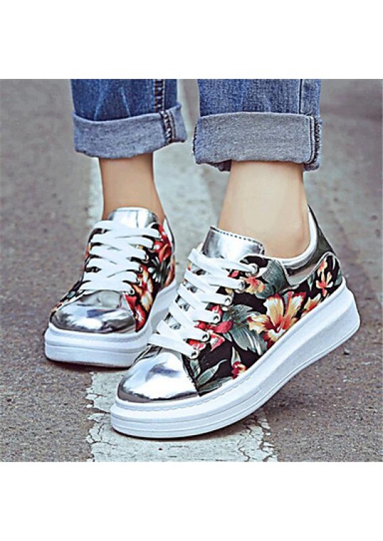 Women's Spring / Fall Creepers Leatherette Outdoor / Casual Platform Lace-up Multi-color