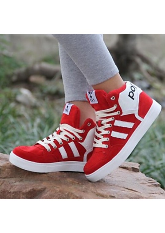 Women's Shoes Color Matching Fashion Leisure Dunk High Flat Heel Comfort Fashion Sneakers Outdoor / Athletic