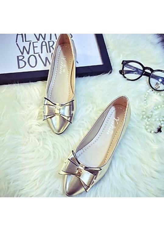 Women's Flat Heel Pointed Toe Fashion Pumps Bowknot Shoes