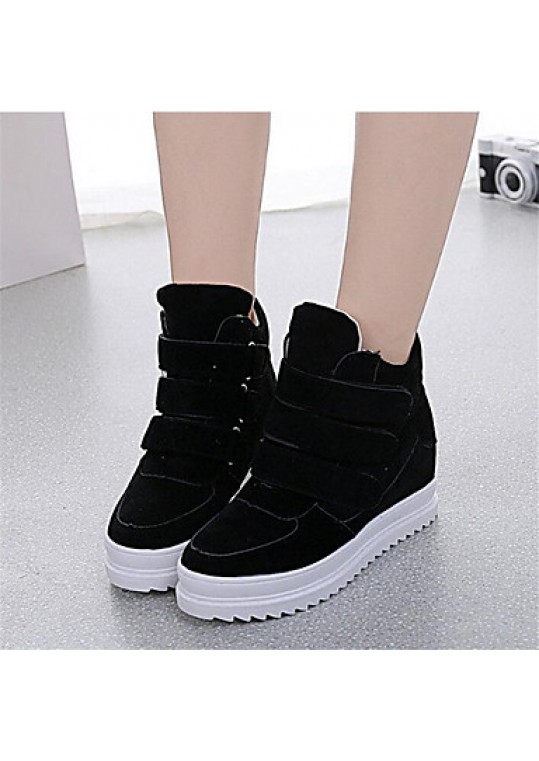 Women's Sneakers Spring / Fall Wedges Fleece Outdoor / Casual Wedge Heel Buckle Black / Blue / Red / Gray Others