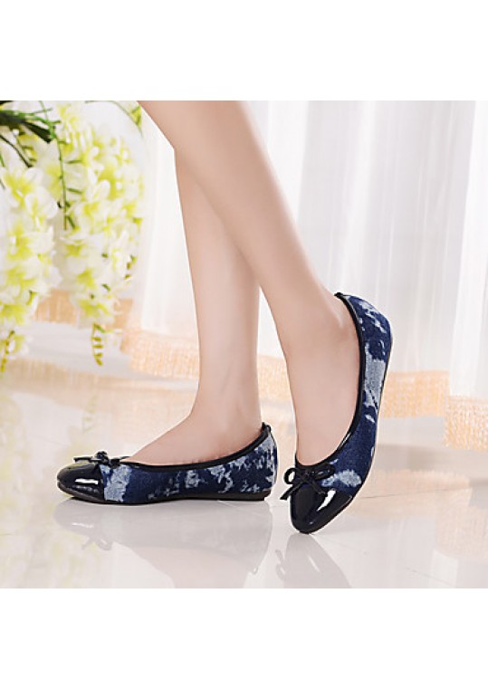 Women's Shoes Fabric / Leatherette Flat Heel Comfort / Round Toe / Closed Toe Loafers Casual Blue