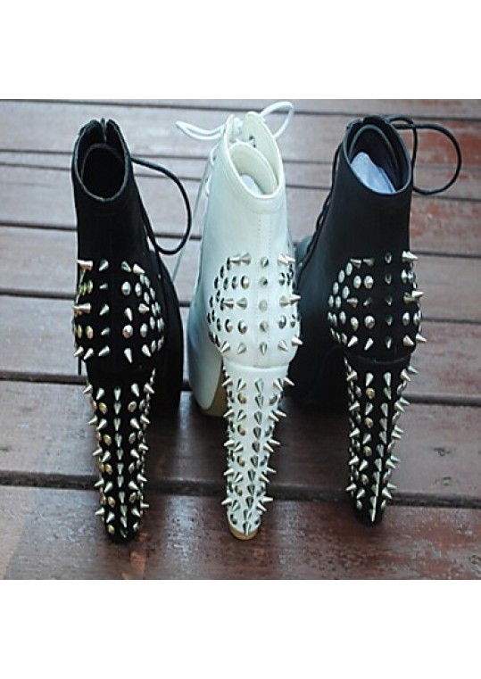 Women's Spring / Summer / Fall / Winter Heels / Closed Toe / Fashion Boots Leatherette Party & Evening / Dress Chunky HeelRivet / Lace-up