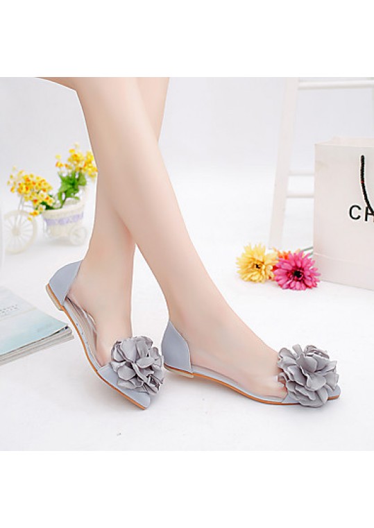 Women's Flats Spring / Fall Ballerina / Pointed Toe Leatherette Outdoor / Office & Career / Casual Flat Heel Applique