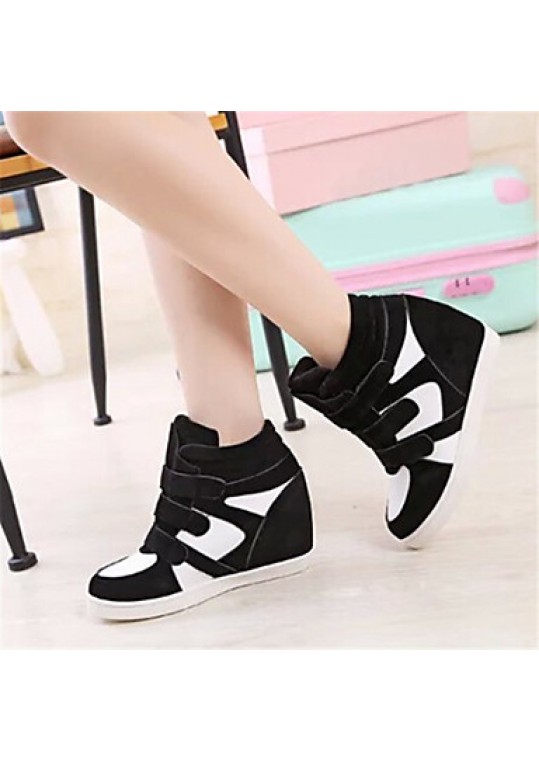 Women's Spring / Fall Wedges Fleece Outdoor / Casual Wedge Heel Buckle Black / Red