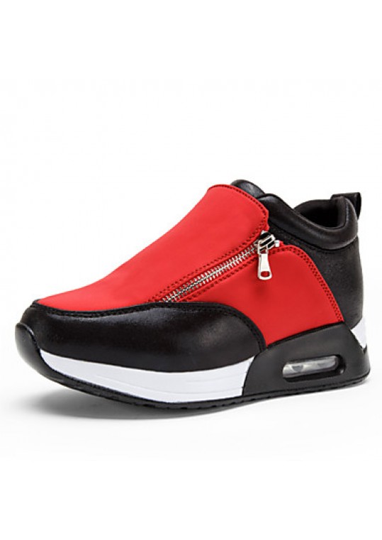 Women's Spring / Summer / Fall / Winter Platform / Creepers Leatherette Outdoor / Casual / Athletic Flat Heel Zipper / Chain Black / Red