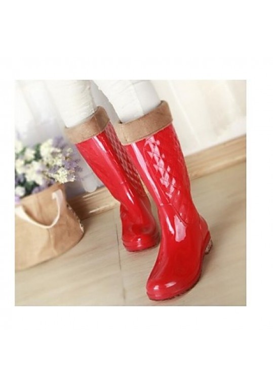 Women's Spring / Summer / Fall / Winter Rain Boots Silicone Outdoor Low Heel Blue / Yellow / Pink / Red