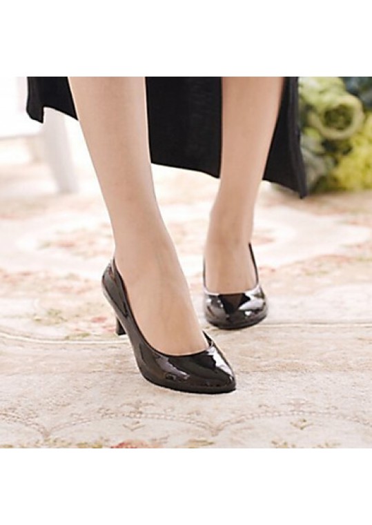 Women's Shoes Patent Leather Low Heel Heels / Comfort Heels Office & Career / Casual Black / Red / White / Beige