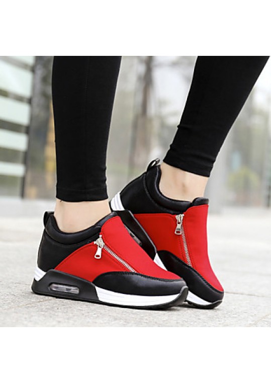 Women's Spring / Summer / Fall / Winter Platform / Creepers Leatherette Outdoor / Casual / Athletic Flat Heel Zipper / Chain Black / Red