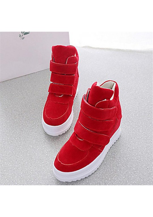 Women's Sneakers Spring / Fall Wedges Fleece Outdoor / Casual Wedge Heel Buckle Black / Blue / Red / Gray Others