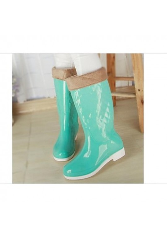 Women's Spring / Summer / Fall / Winter Rain Boots Silicone Outdoor Low Heel Blue / Yellow / Pink / Red