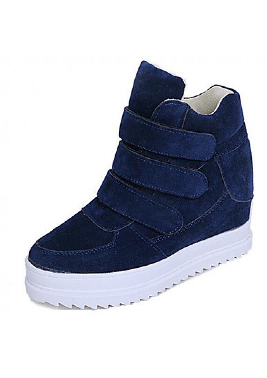 Women's Sneakers Spring / Fall Wedges Fleece Outdoor / Casual Wedge Heel Buckle Black / Blue / Red / Gray Others