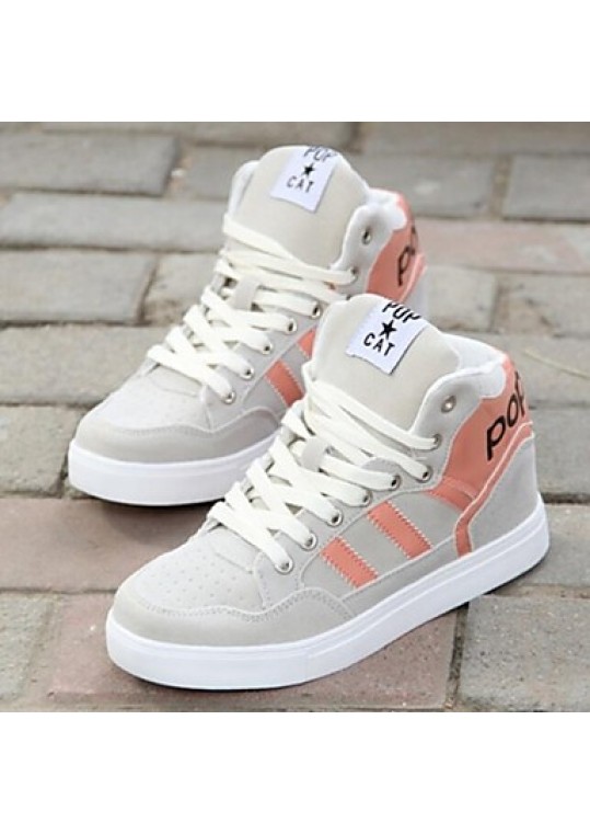 Women's Shoes Color Matching Fashion Leisure Dunk High Flat Heel Comfort Fashion Sneakers Outdoor / Athletic