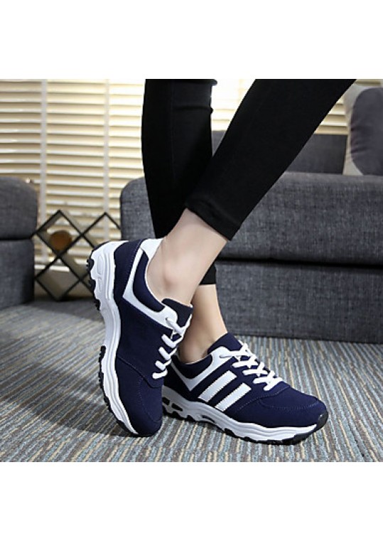 Women's Sneakers Spring / Fall Comfort Tulle Casual Flat Heel Black / Blue / Red Walking