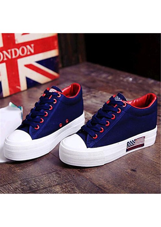 Women's Shoes Canvas Platform Comfort Fashion Sneakers Outdoor / Casual Black / Blue / Red / White