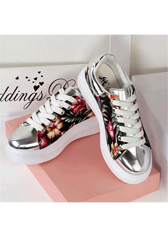 Women's Spring / Fall Creepers Leatherette Outdoor / Casual Platform Lace-up Multi-color