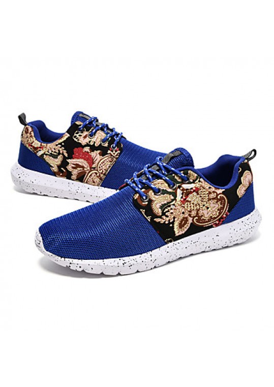 Unisex Sneakers Fall / Winter Round Toe Tulle Outdoor Flat Heel Lace-up Black / Blue / Red Others