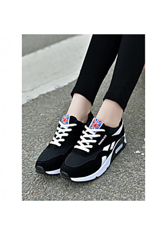 Women's Shoes Tulle Flat Heel Comfort Fashion Sneakers Athletic Black / Blue / Red