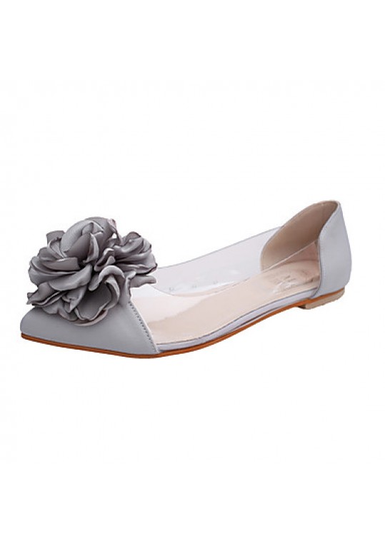 Women's Flats Spring / Fall Ballerina / Pointed Toe Leatherette Outdoor / Office & Career / Casual Flat Heel Applique