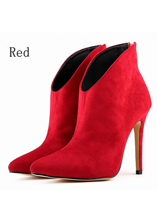 Women's Shoes Velvet Stiletto Heel Heels / Fashion Boots / Bootie / Pointed Toe Boots Party & Evening / Dress /