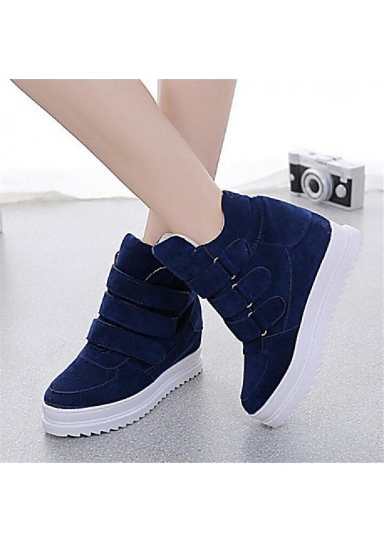 Women's Sneakers Spring / Fall Wedges Fleece Outdoor / Casual Wedge Heel Buckle Black / Blue / Red / Gray Others