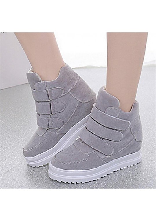 Women's Sneakers Spring / Fall Wedges Fleece Outdoor / Casual Wedge Heel Buckle Black / Blue / Red / Gray Others