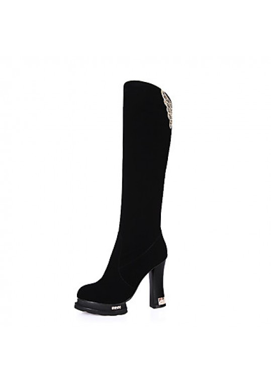 Women's Boots Winter Platform / Fashion Boots Party & Evening Chunky Heel Sparkling Glitter / Zipper Black Others