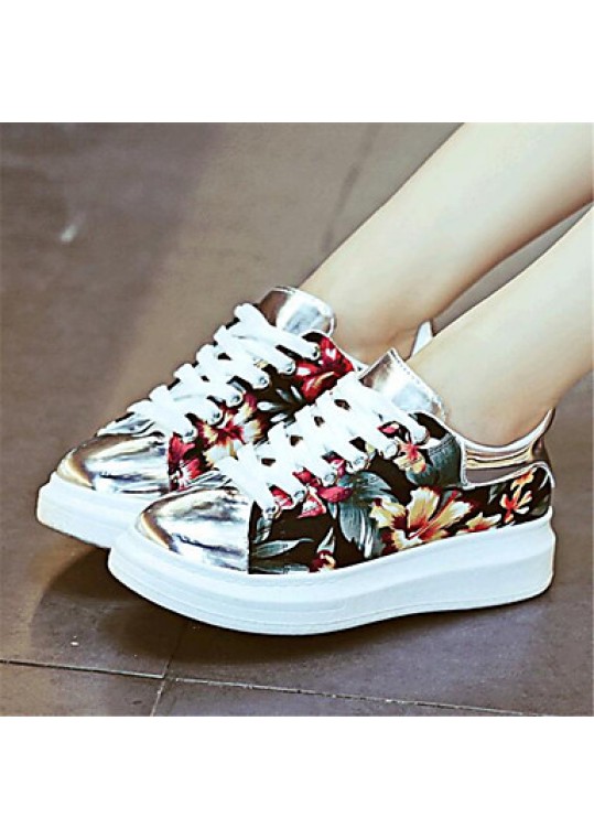 Women's Spring / Fall Creepers Leatherette Outdoor / Casual Platform Lace-up Multi-color