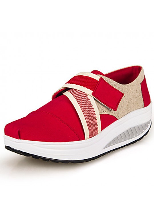 Women's Sneakers Fall Crib Shoes Canvas Casual Wedge Heel Others Black / Blue / Green / Red / Beige Others