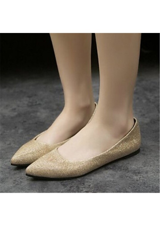 Women's Shoes Flat Heel Pointed Toe Flats Casual Silver/Gold