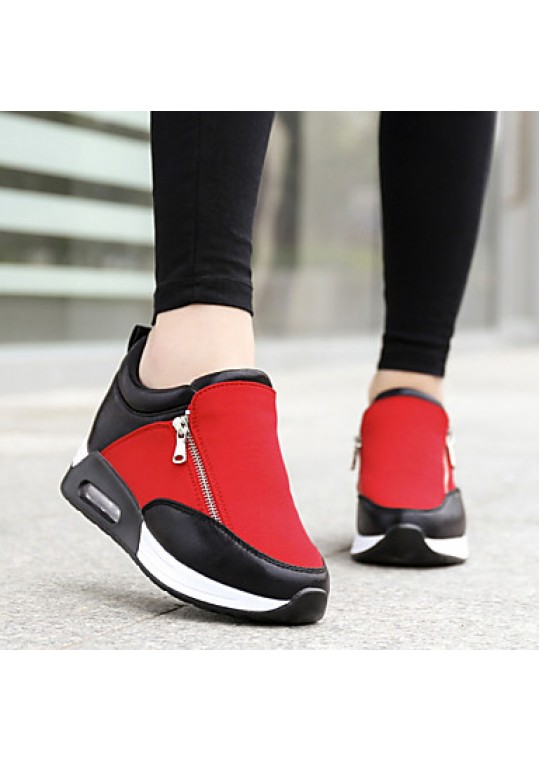 Women's Spring / Summer / Fall / Winter Platform / Creepers Leatherette Outdoor / Casual / Athletic Flat Heel Zipper / Chain Black / Red