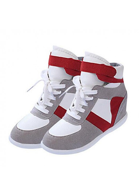 Women's Sneakers Spring / Fall Wedges Canvas Outdoor / Casual Wedge Heel Lace-up Black / Gray Others