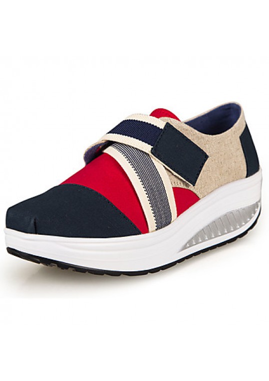 Women's Sneakers Fall Crib Shoes Canvas Casual Wedge Heel Others Black / Blue / Green / Red / Beige Others