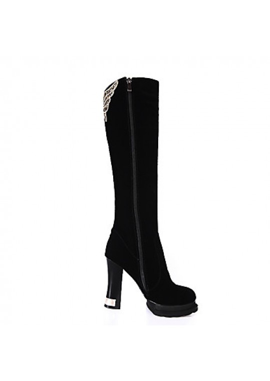 Women's Boots Winter Platform / Fashion Boots Party & Evening Chunky Heel Sparkling Glitter / Zipper Black Others