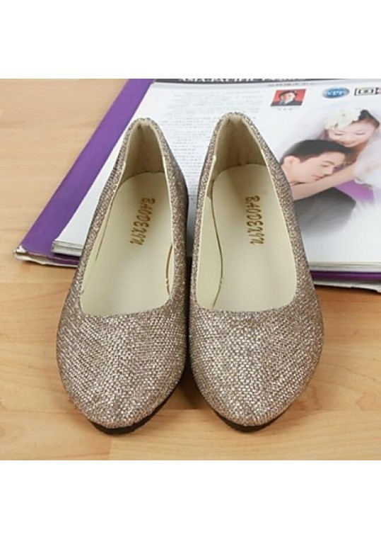 Women's Shoes Flat Heel Pointed Toe Flats Casual Gold